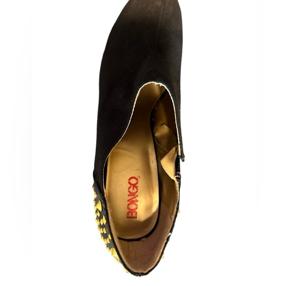 Bongo zip up gold studded Y2K black closed toes high heel size 9 - Picture 4 of 7